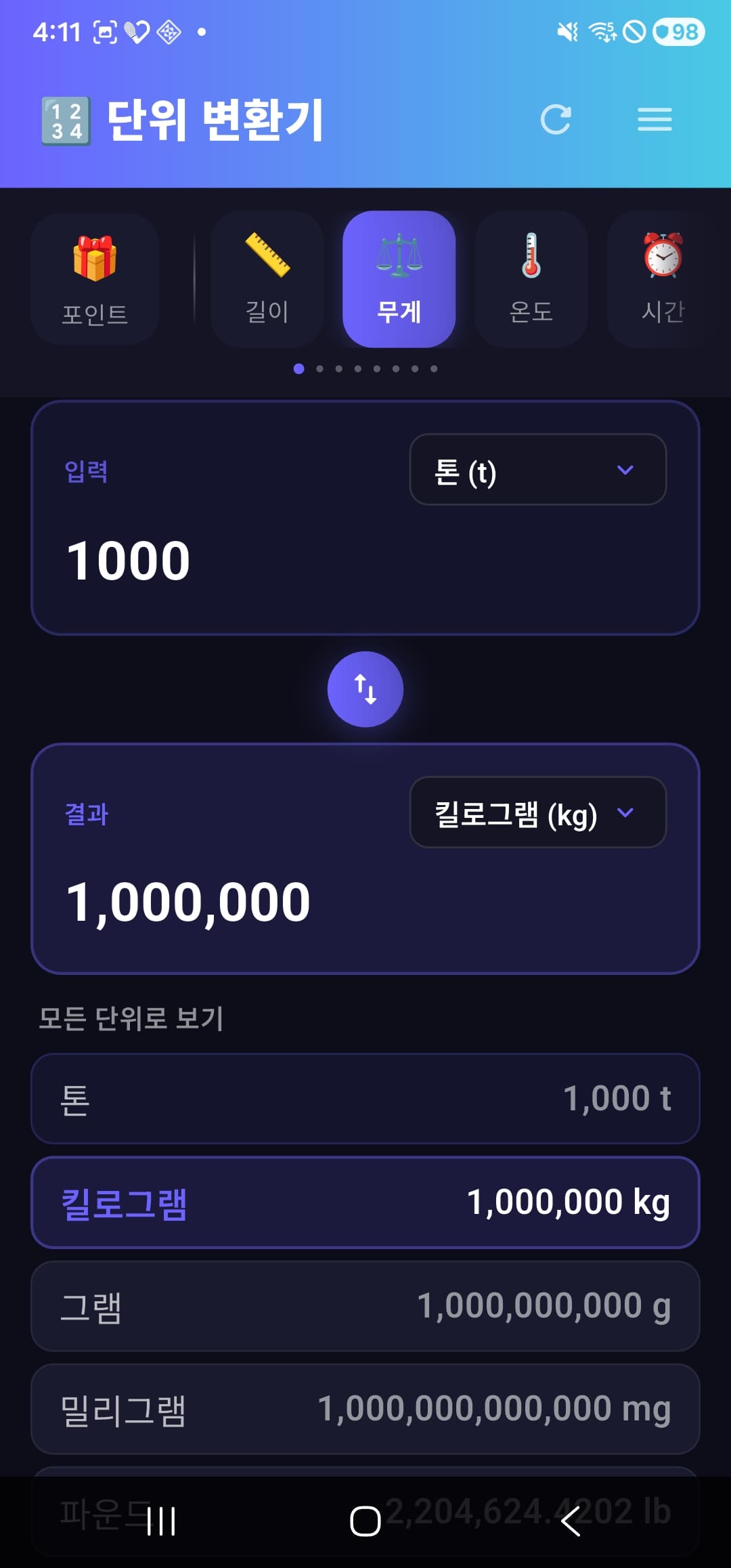 무게